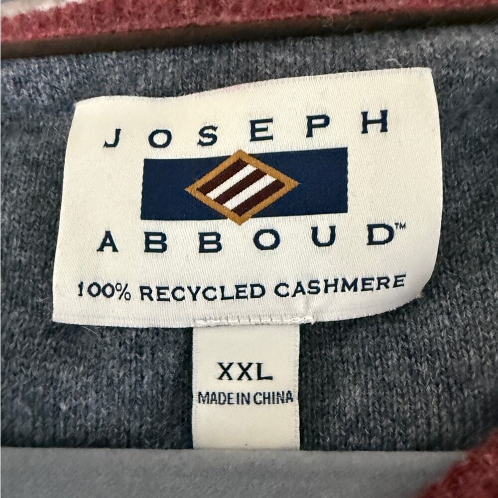 100% Cashmere Joseph Abboud Men’s XXL‎ V-Neck Sweater Classic Old Money Academia - Picture 5 of 6